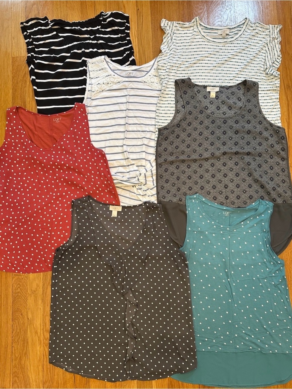 7 Loft Tank & Tee Bundle - Polka Dot & Stripe Tops